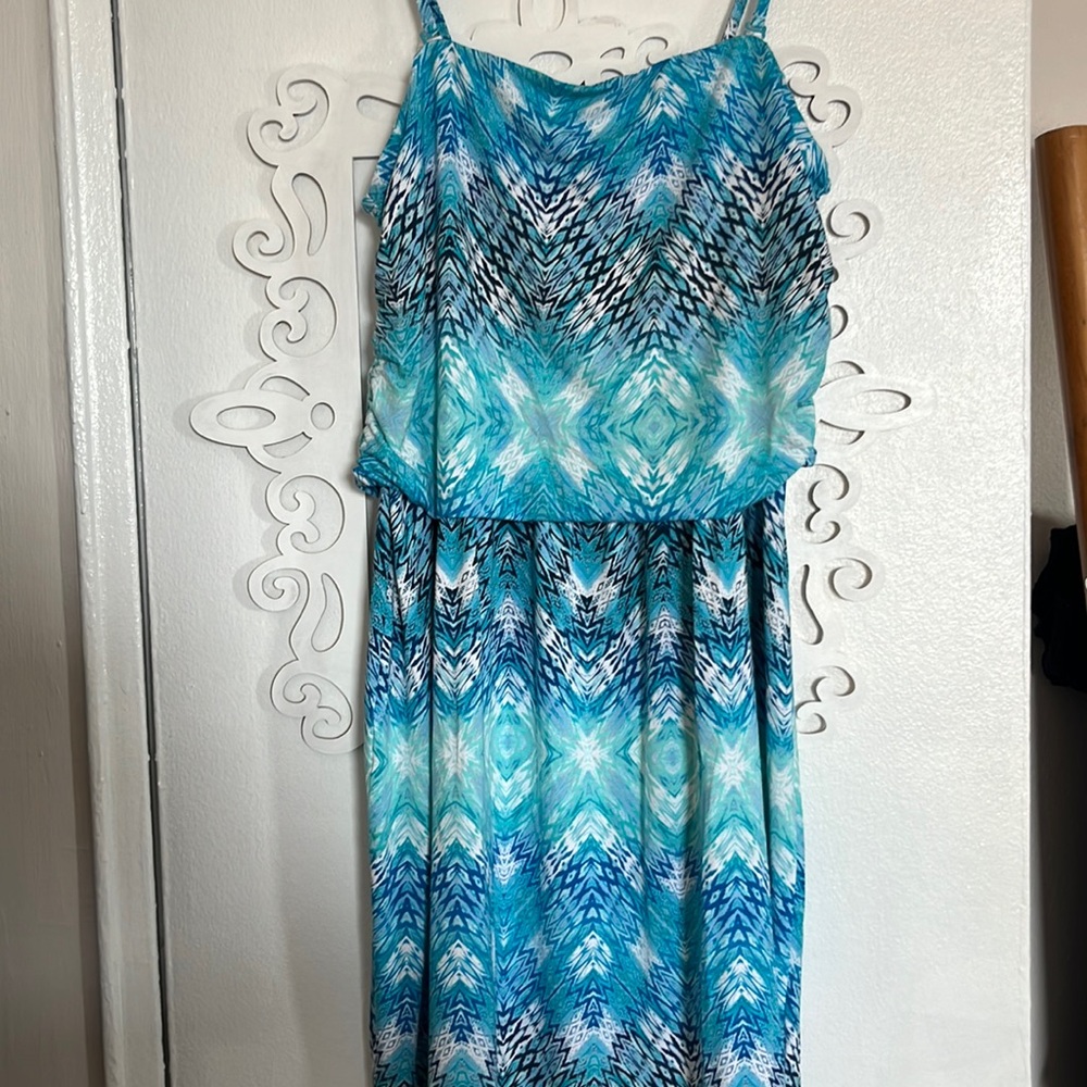 Ocean blue spandex convertible dress
